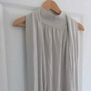 Axara Paris  knitted grey turtleneck midi Dress